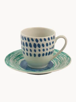 Tazas espresso con platitos, 6 uds.