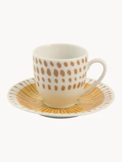 Tazas espresso con platitos, 6 uds.