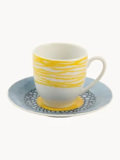 Tazas espresso con platitos, 6 uds.