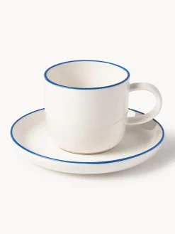 Tazas espresso con platitos de porcelana Facile, 2 uds.
