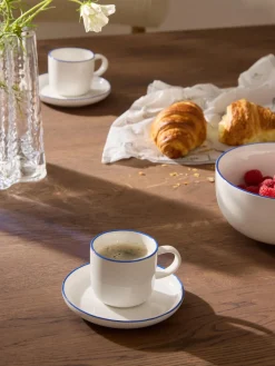 Tazas espresso con platitos de porcelana Facile, 2 uds.