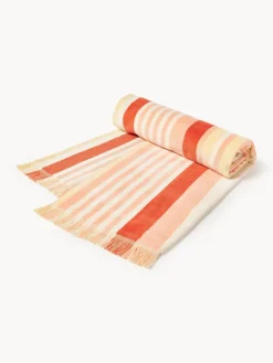 Toalla de playa de rayas con extremos de flecos Miri