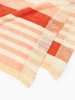 Toalla de playa de rayas con extremos de flecos Miri