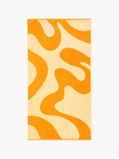 Toalla de playa de terciopelo con estampado ondulado Pia