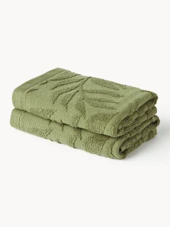 Toallas de algodón con relieves Leaf, tamaños diferentes