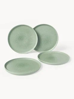 Vajilla artesanal con esmalte reactivo Pam, 4 comensales (12 pzas.)