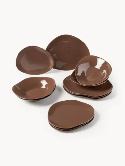 Vajilla de porcelana con forma orgánica Joana, 12 pzas.