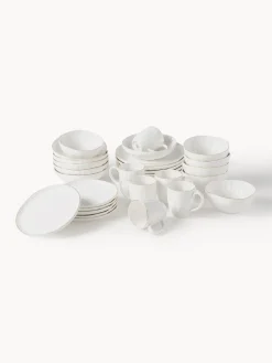 Vajilla de porcelana con relieves Sali, 6 comensales (30 pzas.)