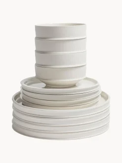 Vajilla de porcelana con esmalte reactivo Dune, 4 comensales (12 pzas.)
