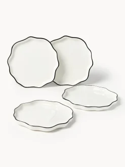 Vajilla de porcelana con volantes Bia, 4 comensales, 12 pzas.