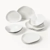 Vajilla de porcelana de forma orgánica Joana, 4 comensales (12 pzas.)