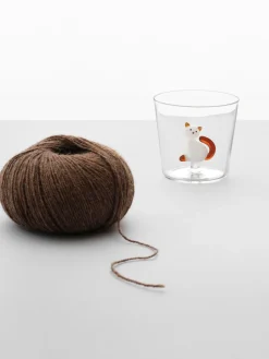 Vaso con cola de ámbar White Cat