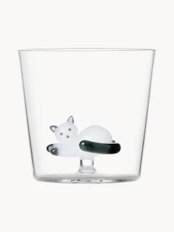 Vaso tumbler gato blanco con cola de humo