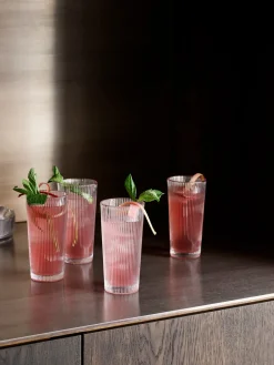 Vasos altos con relieves Pilastro, 4 uds.