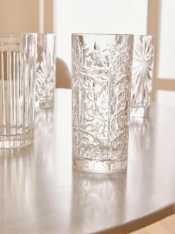 Vasos altos de cristal con relive Bichiera, 4 uds.