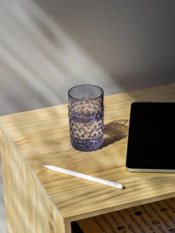 Vasos altos soplados artesanalmente Hobnail (6 uds.)