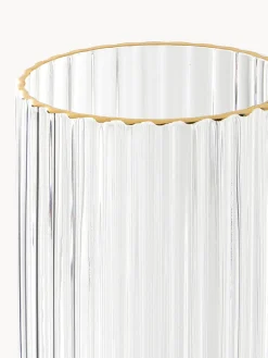 Vasos altos soplados con borde dorado Aleo, 4 uds.