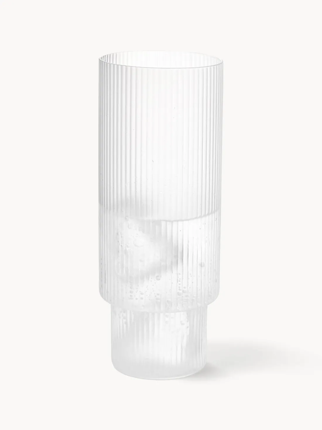 Vasos altos soplados con relieve Ripple, 4 uds.