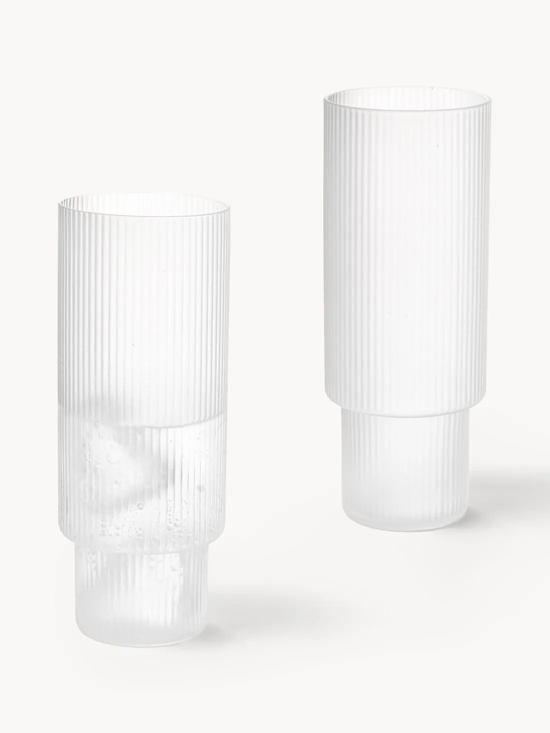 Vasos altos soplados con relieve Ripple, 4 uds.