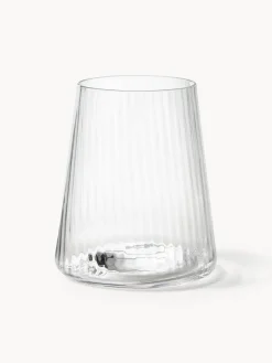Vasos de agua artesanales con relieves Cami, 4 uds.