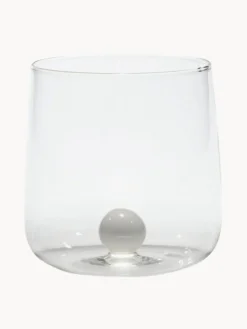 Vasos de agua artesanales soplados de vidrio borosilicato Bilia, 6 uds.