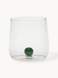 Vasos de agua artesanales soplados de vidrio borosilicato Bilia, 6 uds.
