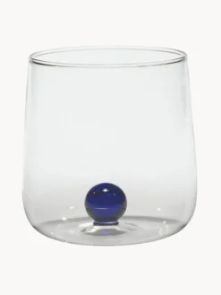 Vasos de agua artesanales soplados de vidrio borosilicato Bilia, 6 uds.