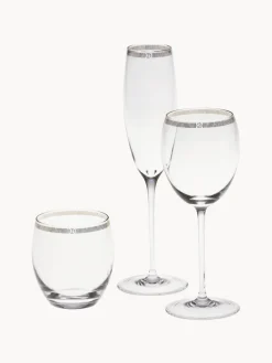 Vasos de agua de cristal con adorno dorado Dvorak, 6 uds.