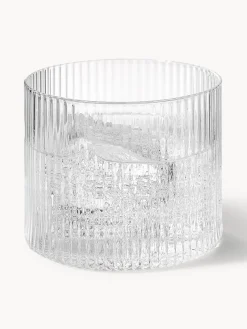 Vasos de agua soplados con relieves Ripple, 4 uds.