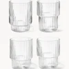 Vasos de agua soplados con textura acanalada Ripple, 4 uds.