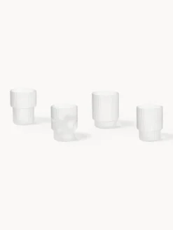 Vasos de agua soplados con relieves Ripple, 4 uds.