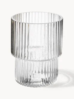Vasos de agua soplados con relieves Ripple, 4 uds.