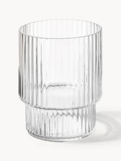 Vasos de agua soplados con relieves Ripple, 4 uds.