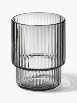 Vasos de agua soplados con relieves Ripple, 4 uds.