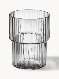 Vasos de agua soplados con relieves Ripple, 4 uds.