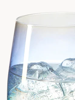 Vasos de agua soplados iridiscentes Ellery, 4 uds.