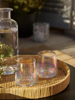 Vasos de agua soplados iridiscentes Ellery, 4 uds.