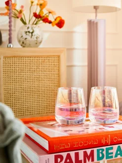 Vasos de agua soplados iridiscentes Ellery, 4 uds.