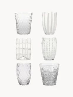 Vasos de vidrio soplado artesanalmente Melting Pot Calm, 6 uds.
