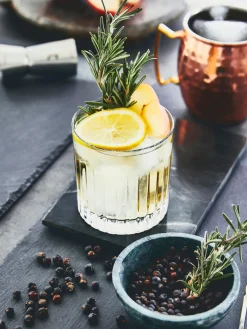 Vasos old fashioned de cristal con relive Timeless, 6 uds.