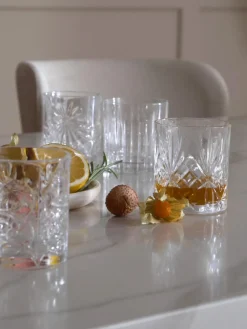 Vasos old fashioned de cristal con relieve Bichiera, 4 uds.