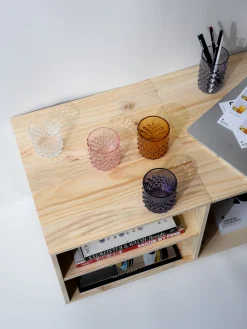 Vasos soplados artesanalmente Hobnail (2 uds.)