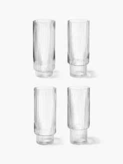 Vasos soplados con relieves Ripple, 4 uds.