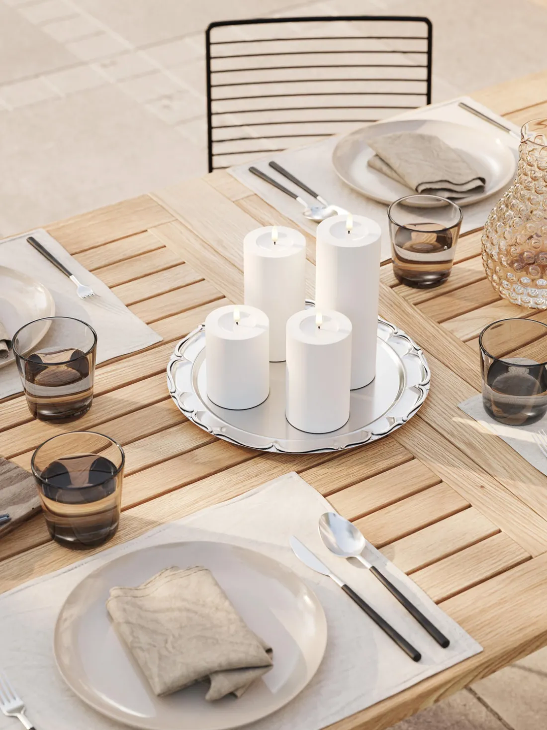 Vela LED artesanal para exterior Real Flame, 20 cm