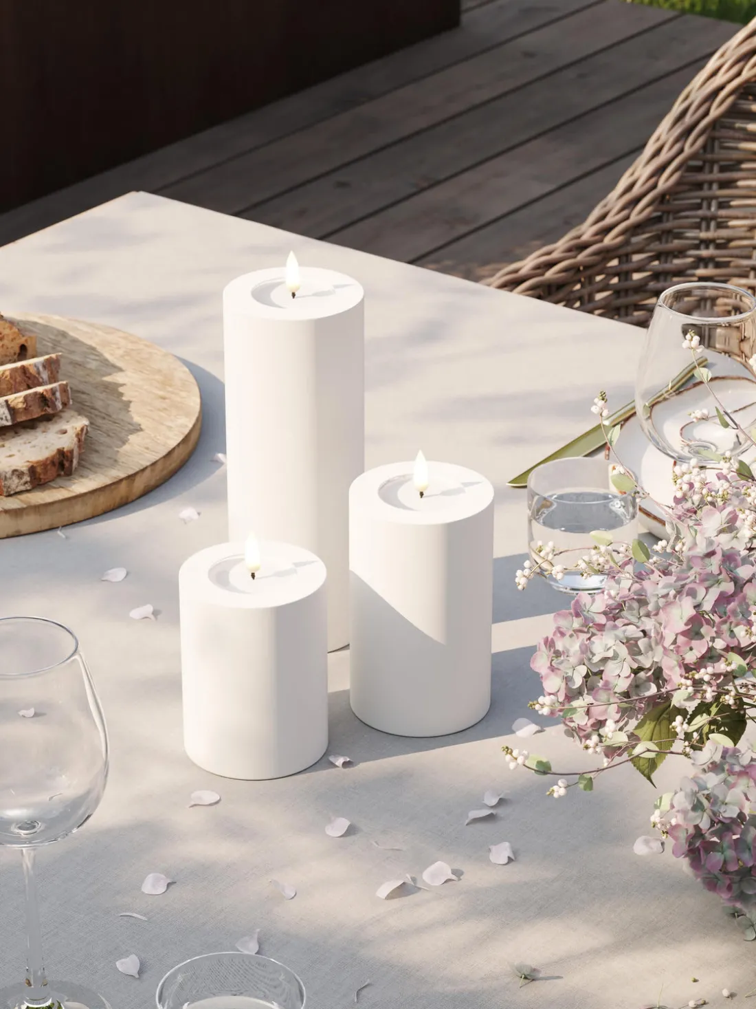 Vela LED artesanal Real Flame, 15 cm