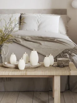 Vela LED artesanal Round Stripe, 10 cm