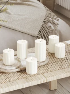 Vela LED artesanal Solid Stripe, 10 cm