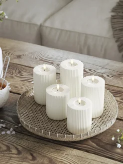 Vela LED artesanal Solid Stripe, 15 cm