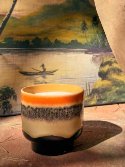 Vela perfumada artesanal de dos mechas 70´s (cítricos y menta)