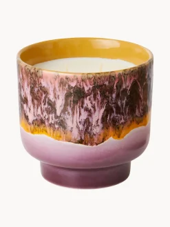 Vela perfumada artesanal de dos mechas 70´s (salvia y pétalos de rosa)